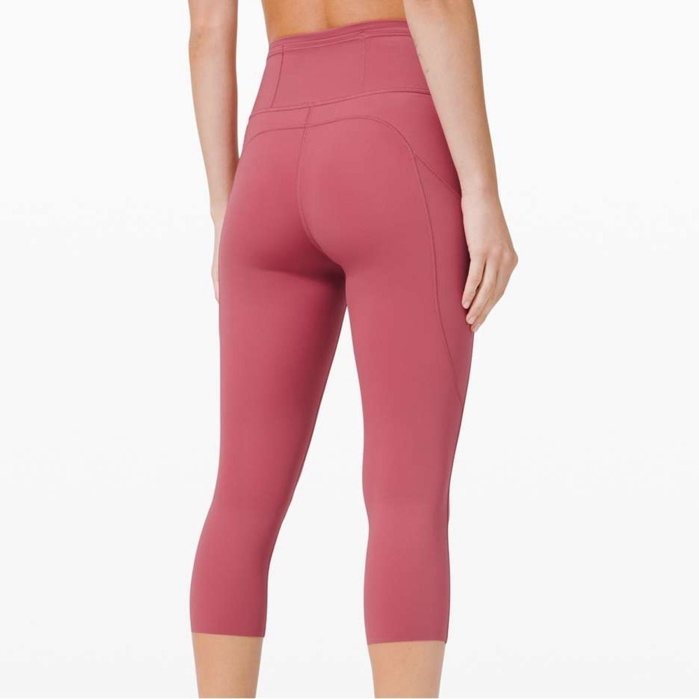 Lululemon Fast and Free Crop II 19" *Non-Reflective Cool Cherry Tint